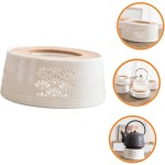 Tea Cosy Catcher Cups Electric Teapot Warmer Stand Pack of 4 White Ceramic Tea Light Burner for Teapot Compatibility